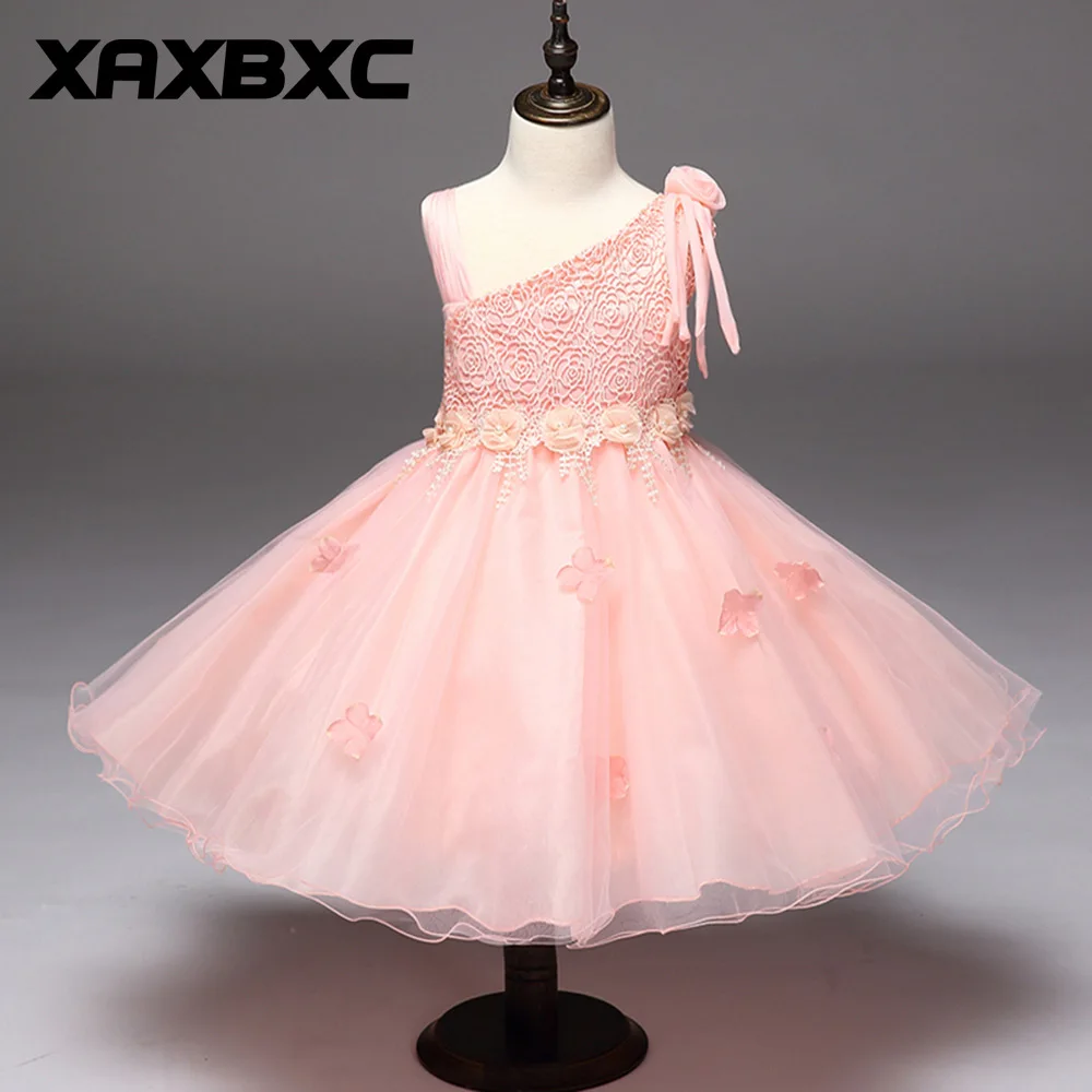 

Flower Embroider Princess Dresses Kids Prom Gown Evening Dresss Wedding Party Dress Girls Clothes Tulle Children's Costume L9022