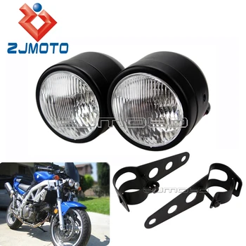 

ZJMOTO Low Rider FXS FXDL Old School Demon Choppers Softail Pro Street Custom Twin Headlight Motorcycle Headights Cafe Racer