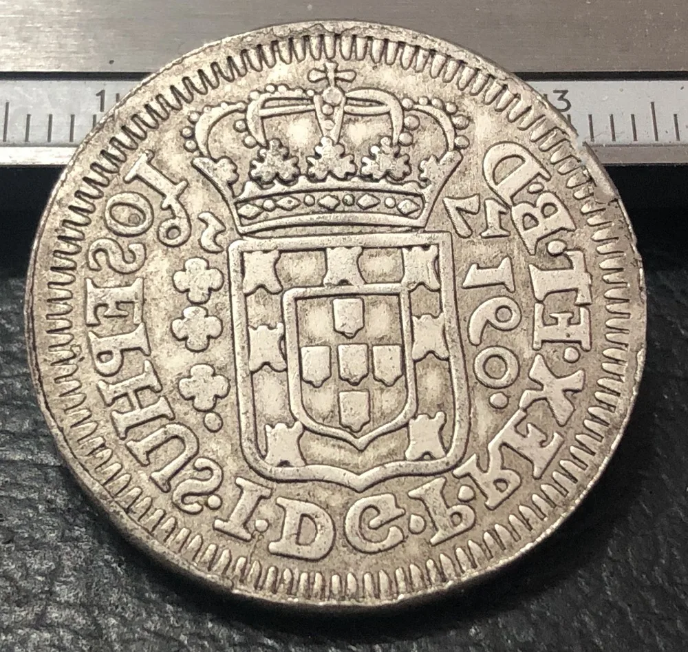 1756 бразильская 160 Серебряная копировальная монета (Дата обратной