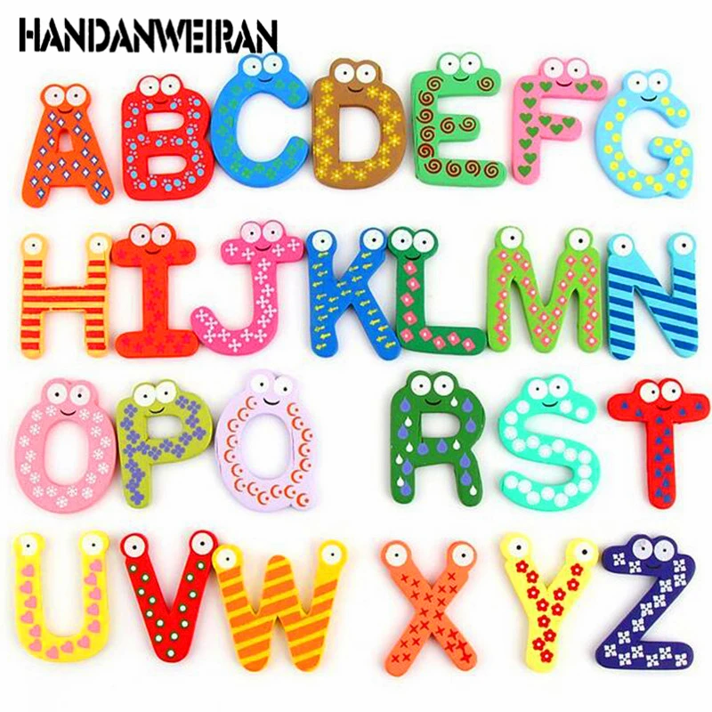 

2017 NEW Wooden Digital Letter Fridge Magnets Children's Early Learning Toy Wooden Refrigerator fridge magnet stick HOT SALE