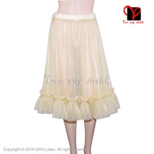 Сексуальная прозрачная натуральная латексная юбка с оборками резиновая мини-юбка Gummi Playsuit облегающая мини-юбка размер XXXL QZ-088