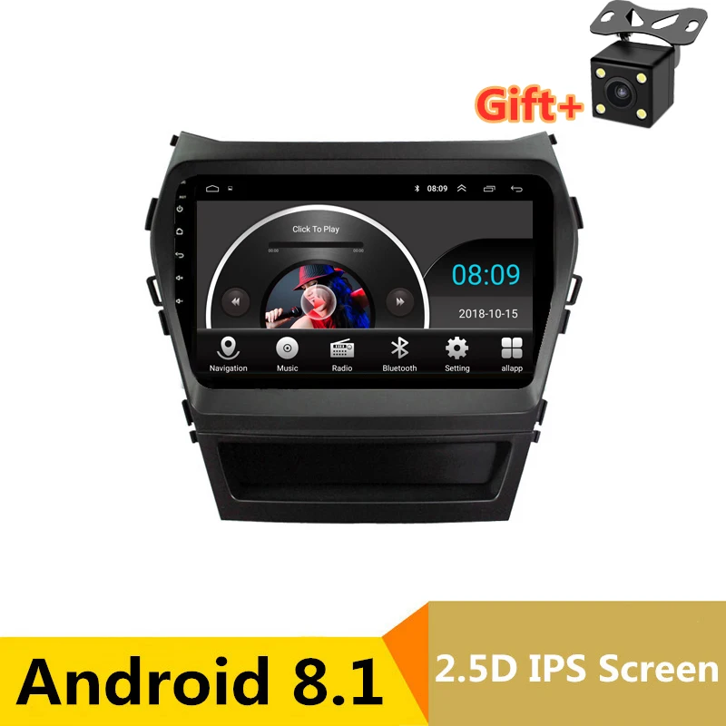 

9" 2.5D IPS Android 8.1 Car DVD Multimedia Player GPS for Hyundai Santa Fe IX45 2015 2016 2017 audio radio navigation