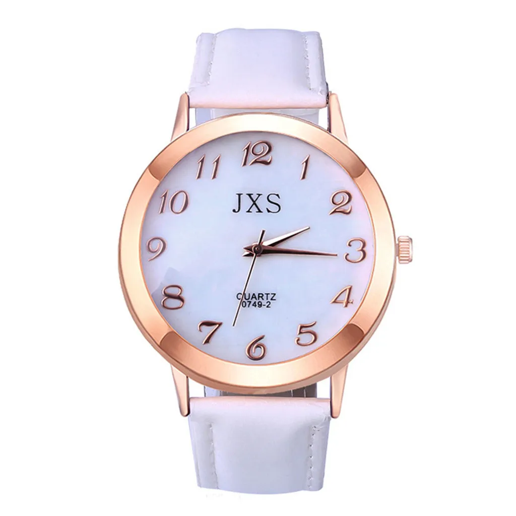 Роскошные брендовые кожаные кварцевые часы для женщин и мужчин, женские модные наручные часы, наручные часы, часы relogio feminino masculino 533 - Цвет: White