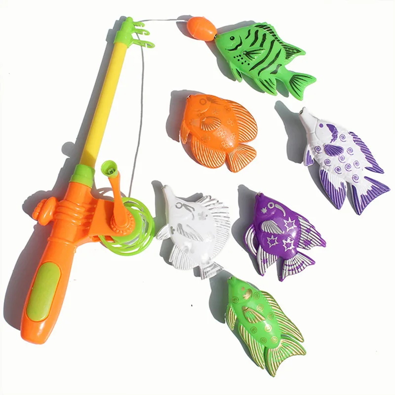 7 шт. магнитные игрушки для рыбалки для детей 6 видов рыбы + 1 комплект удочек растущая головоломка рыбалка игра родитель-ребенок игрушка
