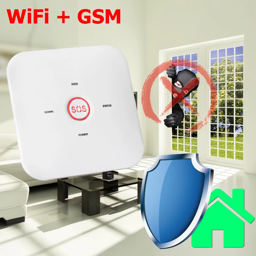 APP Wi-Fi GSM домашняя охранная сигнализация Системы сети Wi-Fi, Управление Встроенная сирена сигнал SOS помочь сигналы тревоги yoosee Wi-Fi камера для домашней сигнализации