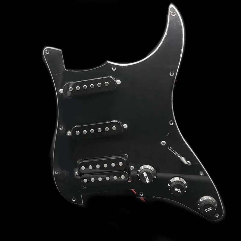 SSH загруженный Prewired электрогитара Pickguard пикап Alnico 5 звукоснимателей для FD гитара стиля ST белый жемчуг - Цвет: Black