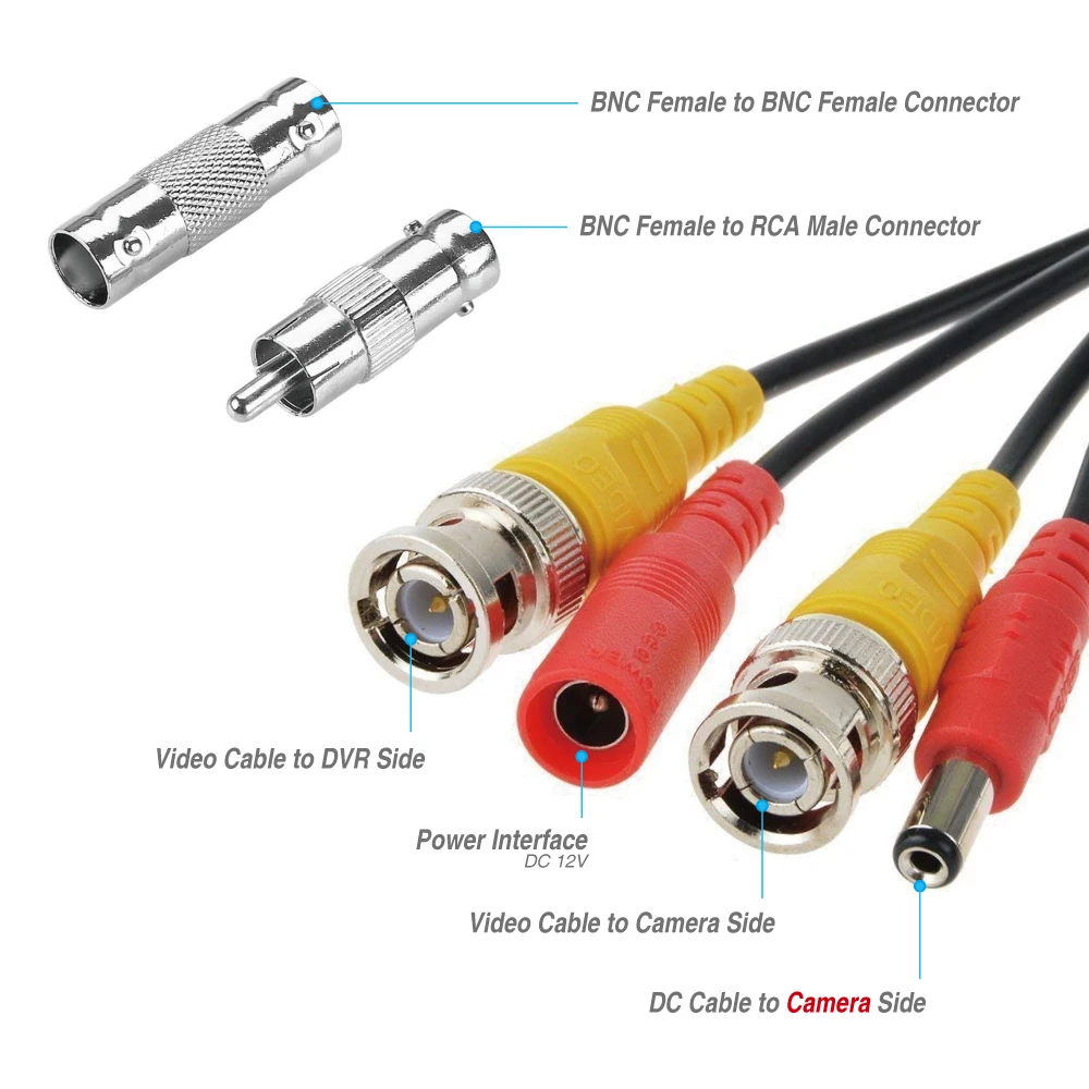 Байонетный соединитель Видео кабель безопасности DC камера видеонаблюдения мощность медный сердечник AHD CVI видеонаблюдения DVR системы установки Аксессуары