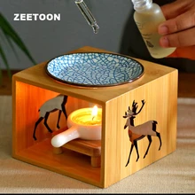 Натуральный Бамбуковый ароматический светильник для благовоний с эфирным маслом, свечной обогреватель для йоги, спа, ароматический курильщик/ужин при свечах, декор подсвечника