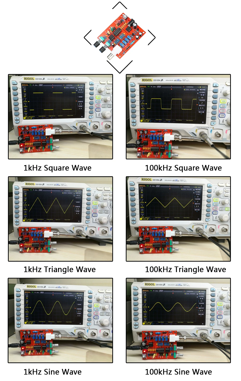 FG8038(ICL8038) Функция генератор сигналов DIY Kit разноцветного квадратного/Треугольники/Синусоидальная волна Выход 3Hz-300 кГц Регулируемая частота амплитуда