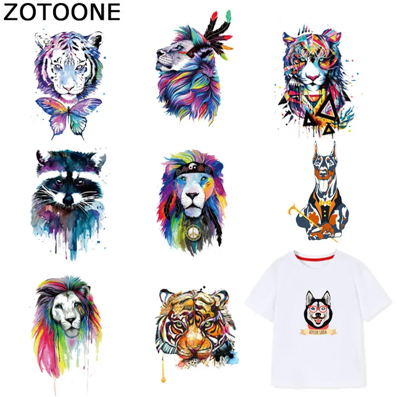 ZOTOONE Тигр Собака Лев лиса патчи Железный На переноске для одежды футболка