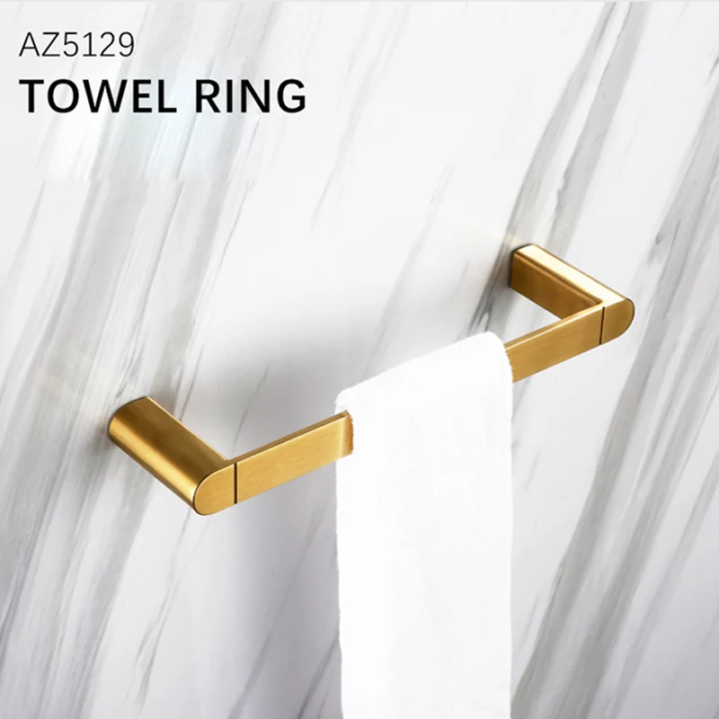 Аксессуары для ванной комнаты матовый золотой держатель для бумаги из нержавеющей стали настенные полки для корзин полотенца крючки не оставляющие следов мыльница AZ5127 - Цвет: AZ5129