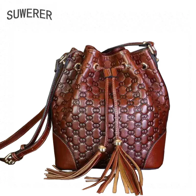 

SUWERER2017 new high-quality fashion luxury brand handbag genuine leather shoulder bag counter genuine, female well-known brands