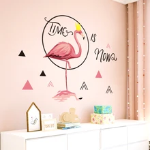 Фламинго стены для украшения комнаты украшения стиль детские наклейки на стены для детской комнаты домашний декор гостиной QT721