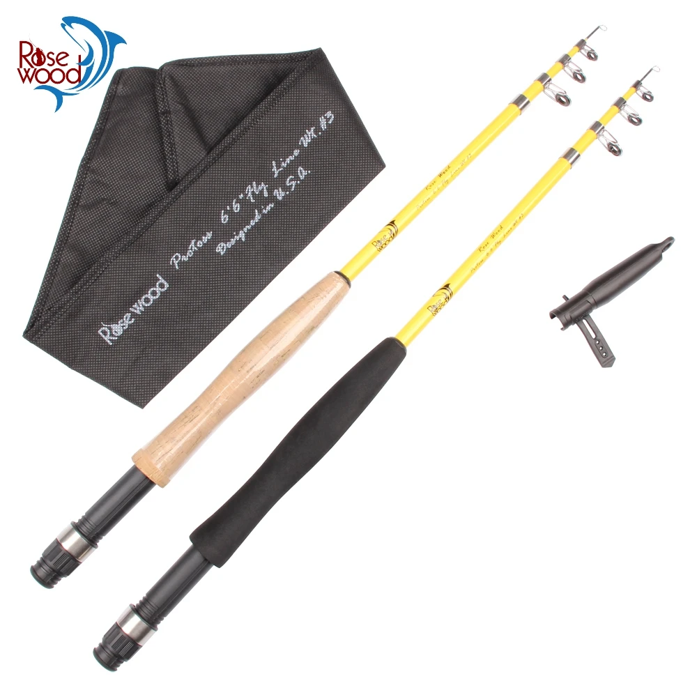 RoseWood Protable Telescopic Fly Fishing Rod Fiber Glass 6'6" Mini