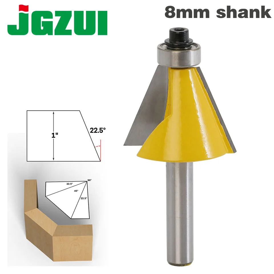 1pc 8mm Shank 22 5 Degree Chamfer Bevel Edging font b Router b font Bit woodworking