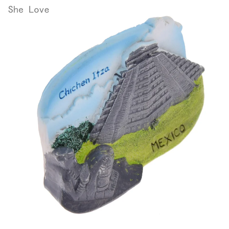 She Love Chichen Itza Мексика Смола 3D холодильник магнитная наклейка на холодильник путешествия подарок сувенир украшение