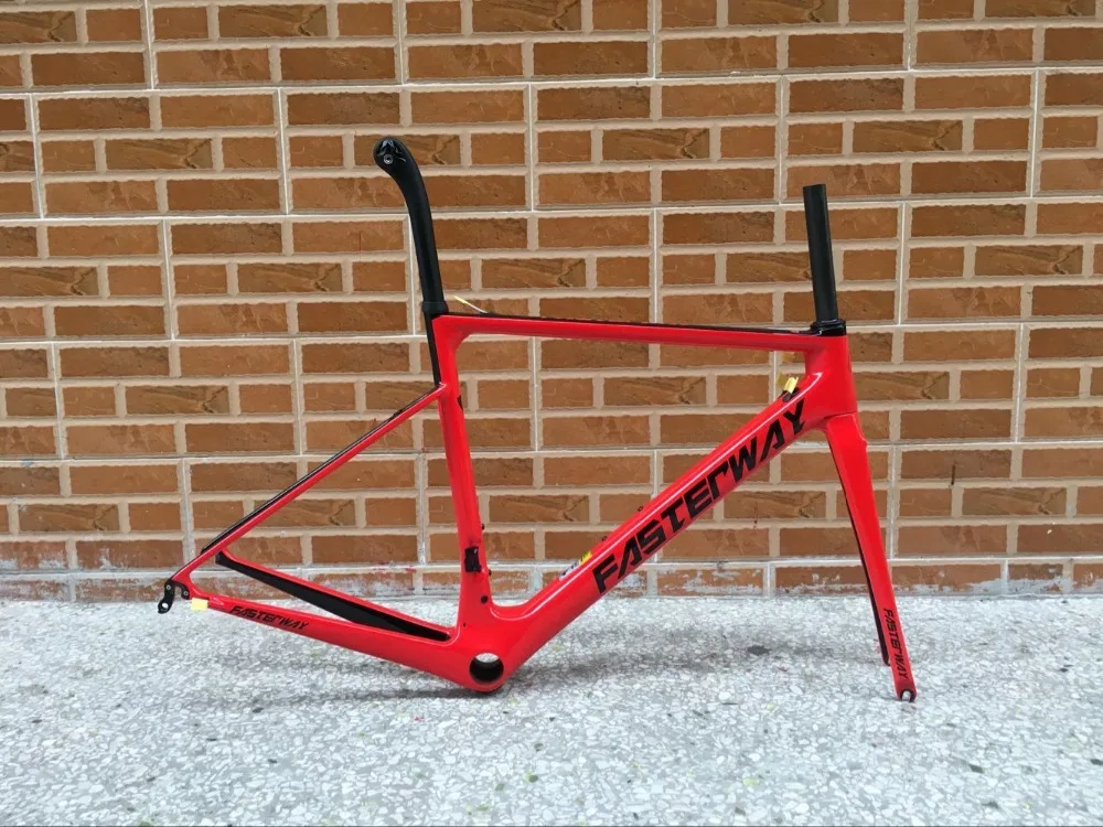 Perfect 2019 design super light FASTERWAY classic carbon road frameset D Brake carbon bike frame:Frameset+Seatpost+Fork+Clamp+Headset 4