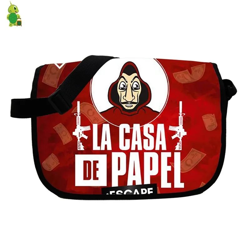 

New La Casa De Papel Messenger Bags Men Women Crossbody Handbags Boys Girls School Book Bags Cosplay Travel Shoulder Bags