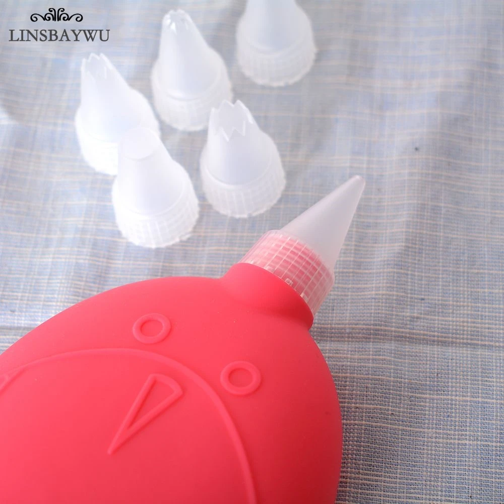 

LINSBAYWU Silicone Ma caron Cake Tools 6 Nozzles with 1 Pot Icing Piping Kitchen Accessories Cupcake Decorating