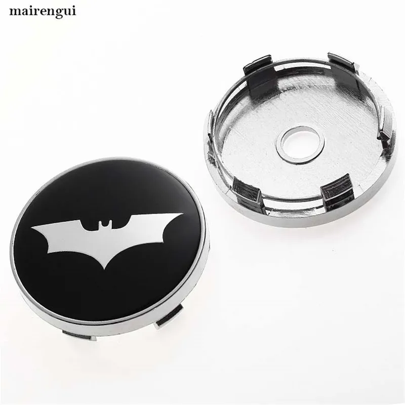 

4PCS 60mm black Batman logo hub cap for volvo mazda kia ford hubcap car modified ABS wheel center cover bat wheel tire cover