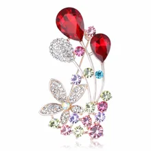 

BEILIN Rose Gold Color Crystal Rhinestone Brooches Wedding Party Jewelry Balloon Flower Brooch Pins Broches Mujer AI860039