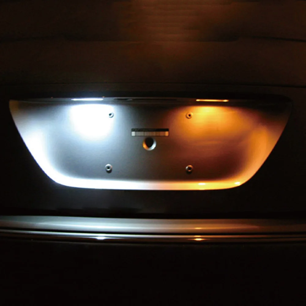 2 x SMD 3528 Белый свет 18 светодиодов Лампа для номерного знака 12 В Opel Astra Zafira H Corsa DB Canbus