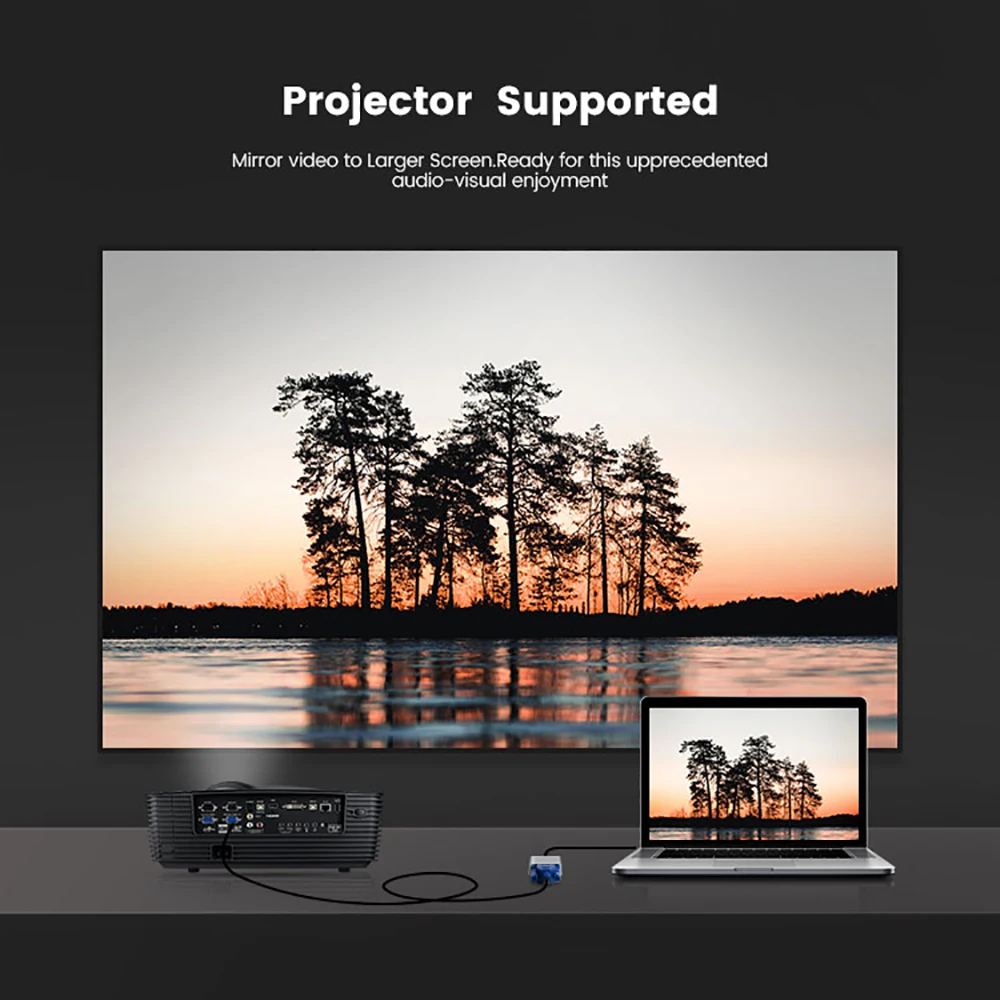 iVanky 1080P Type C to VGA Adapter 0.2m/0.65ft 1920x1080@60Hz USB C to VGA Adapter for Laptop,Tablet,Projector,HDTV,Monitor