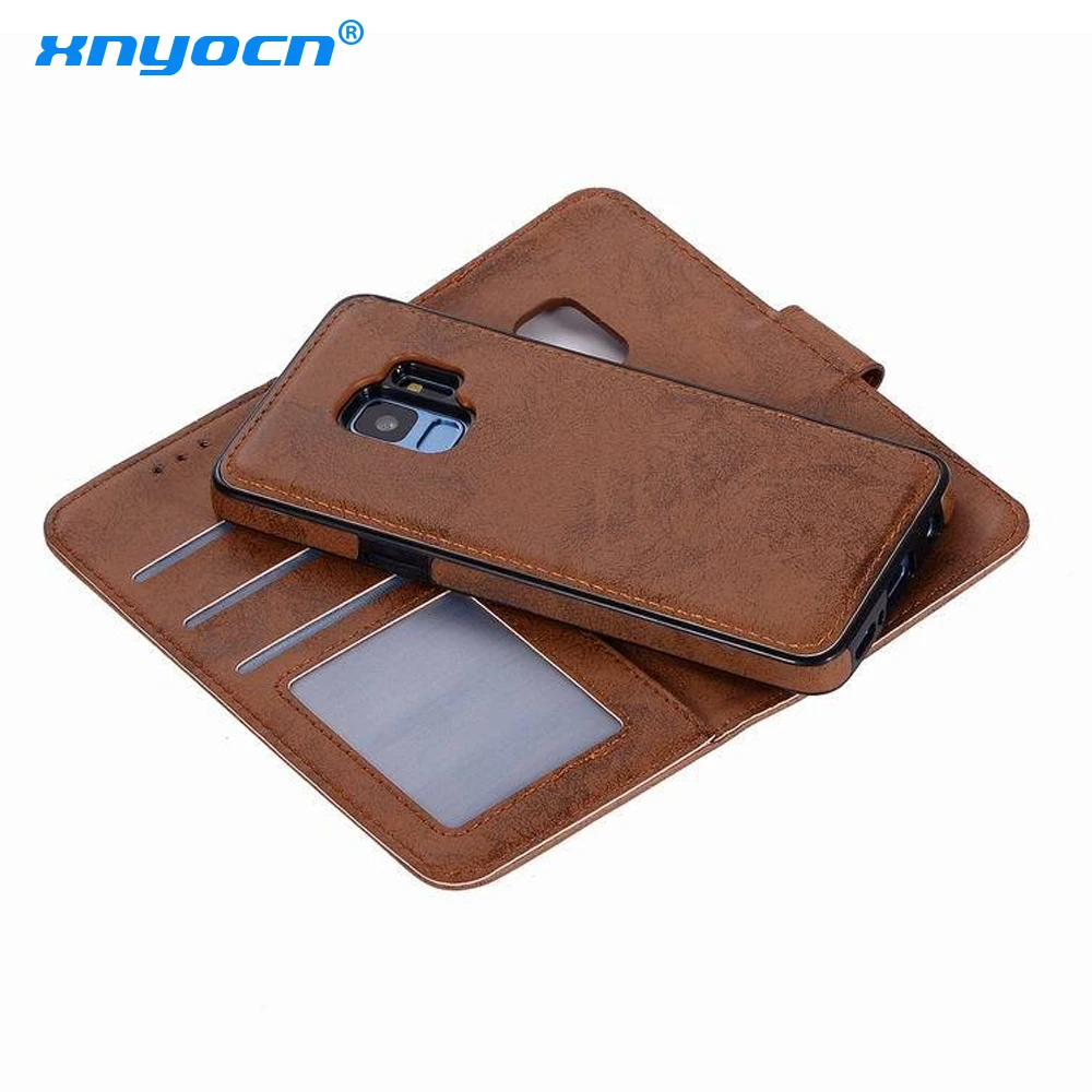 

For Funda Samsung Galaxy S8 S9 Plus Case Leather Wallet Magnetic Back Cover For Samsung S7 Case Luxury Retro 2 in 1 Phone Cases