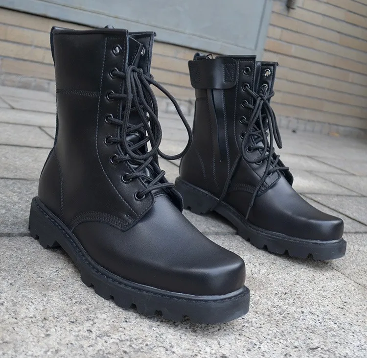 Homens Outono Couro E Militares Táticas Especial Combate Botas Inverno Formação Dos De Segurança Deserto Preto 4Tw4H0q