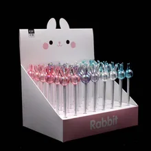 48 шт./лот Творческий Канцелярские студент пера Хрустальный кролик гель черные чернила для ручки ручка для школы офиса поставок 0,5 мм