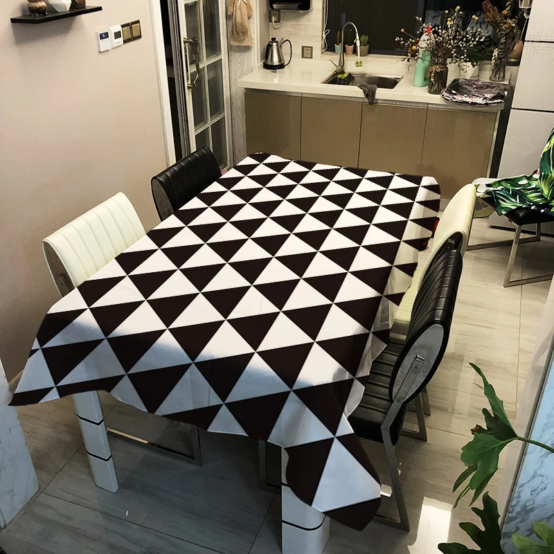 

3d Tablecloth Digital Printing Geometric Pattern Polyester Waterproof Table Cloth for Wedding Party Table Cover