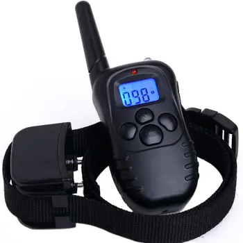 

blue screen 300M LCD 100LV 300 Yard Level Electric Shock Vibration Remote Anti Bark Pet Dog Training collar 998d