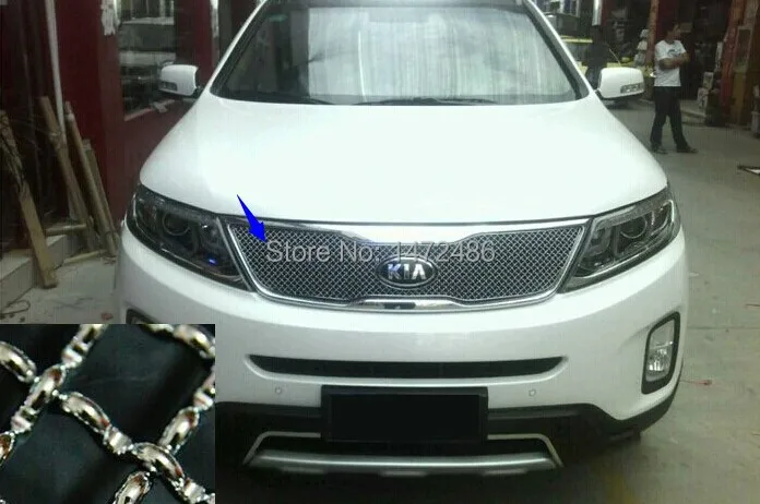 

2014Free Shipping High quality stainless steel Front Grille Around Trim Racing Grills Trim For 2013 KIA Sorento