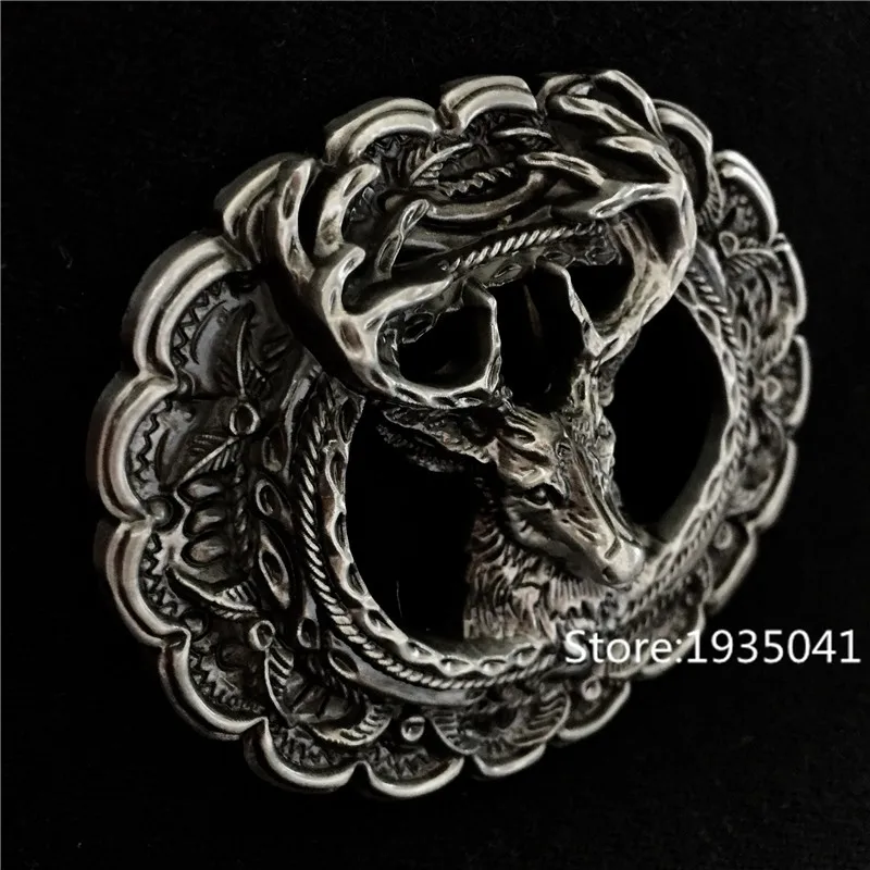 

Retail New style Animal series 3D Sika deer Alloy Buckle Men and Woman Jeans cowboy Buckles Gift Fit 4cm width belt