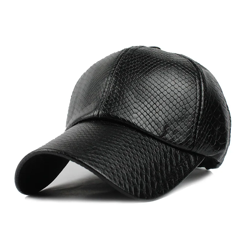 [FLB] Крутая! Новая модная черная бейсбольная Кепка из искусственной кожи, женские шапки для мужчин, осенняя кожаная кепка, Кепка-бейсболка, зимняя женская кепка - Цвет: F204 Black