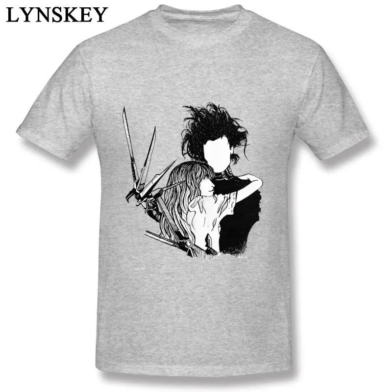 Printed Tops Shirts 2017 O-Neck Short Sleeve edward scissorhands Cotton Student T Shirts Cool Summer Clothing Shirt gray