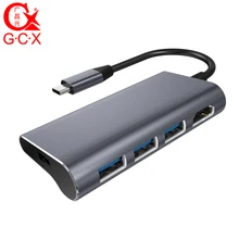 USB Type C Dock Station to HDMI HUB USB-C Adapter for MacBook Samsung S8/S9 Huawei Pro 5 in 1 Multi Type-C HDMI Converter orico aluminum hub type c to type a type c hdmi converter support pd multi function laptop station for macbook pc