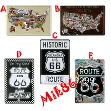 [Mike86] ROUTE 66 США Географические карты металлическая банка Признаки Wall Art декор дома кафе-бар Ретро Олово знак ra-023 заказ смешивания 20*30 см