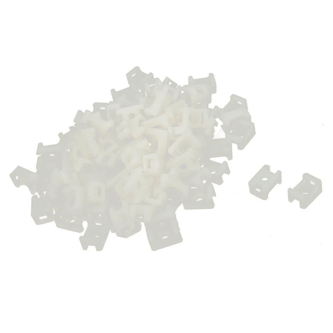 

Plastic Saddle Type Cable Zip Tie Screw Mount Base 5mm Width 100 Pcs