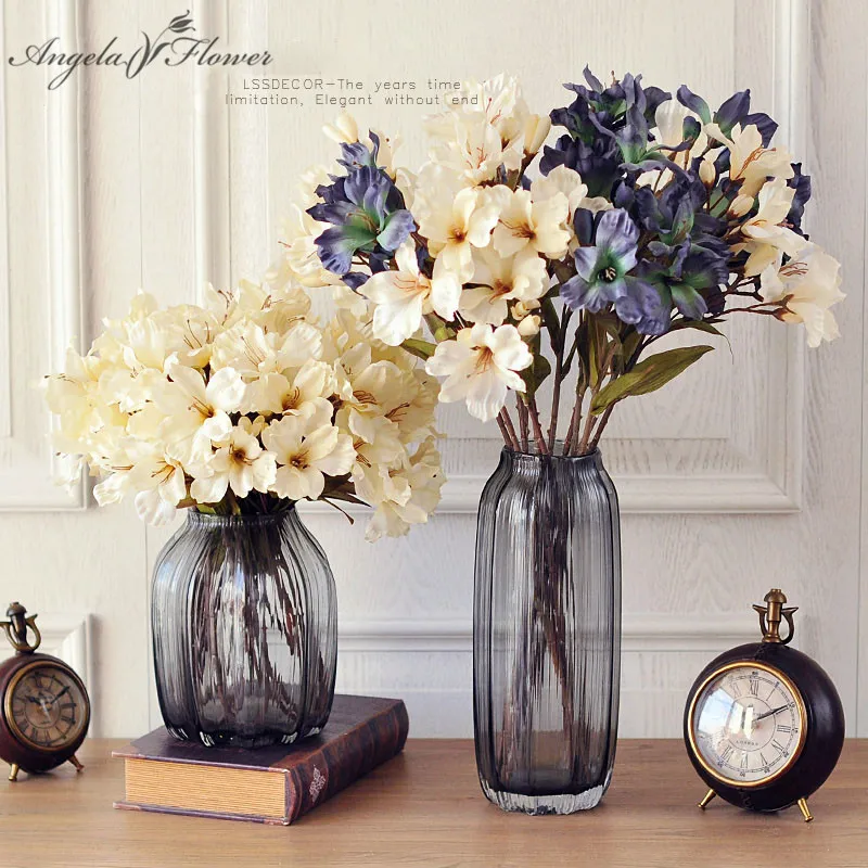 

58cm Artificial lily European single branch autumn wild lily home soft decor DIY wedding office Christmas decor silk flower lily
