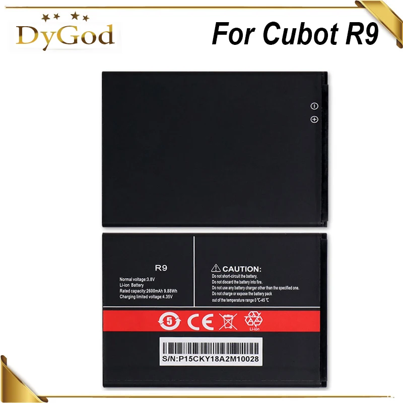 

2600mAh High Capacity Battery for Cubot R9 High Quality mobile phone Battery Replacement For Cubot R9