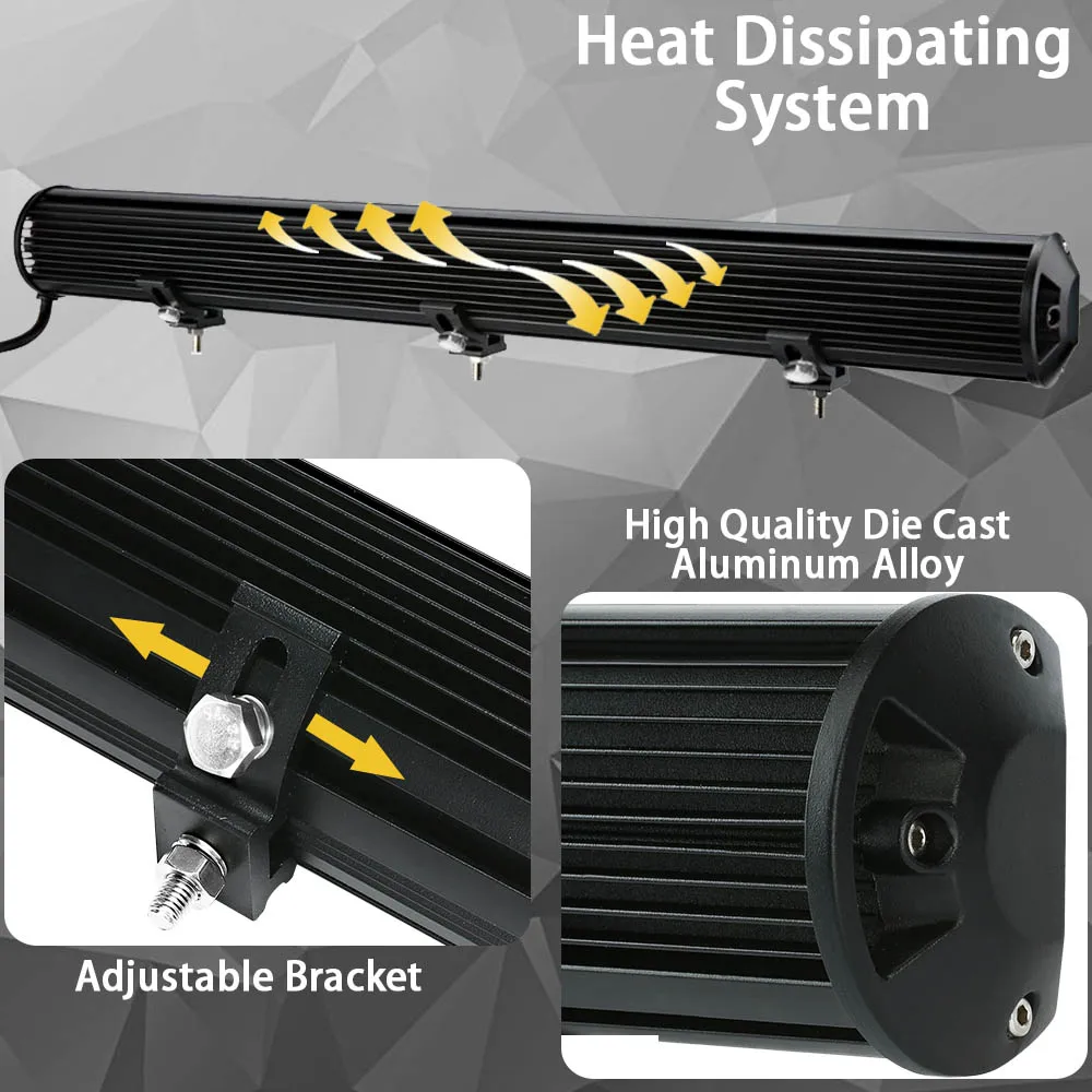 Cena Witaj geovo 5D 20 22 28 cala listwa świetlna led listwa led światło robocze do jazdy Offroad samochód ciągnik siodłowy 4x4 SUV ATV 12V 24V