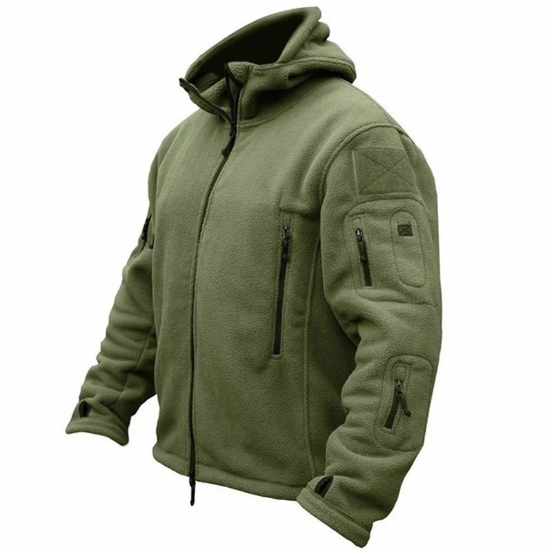 Военная флисовая тактическая куртка, однотонная Повседневная куртка с капюшоном, армейское пальто на молнии, уличная теплая вентиляционная спортивная одежда