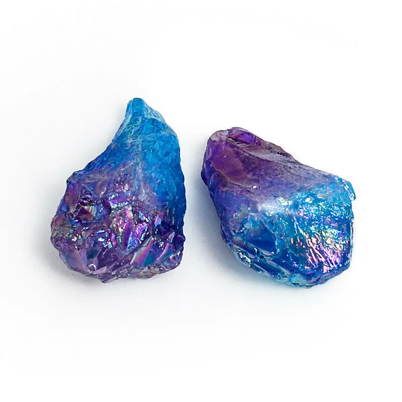 

NEW Electroplated Blue and Purple Titanium Lemurian Quartz Cluster Crystal Point Mineral Electroplated Crystal Stones Decoration