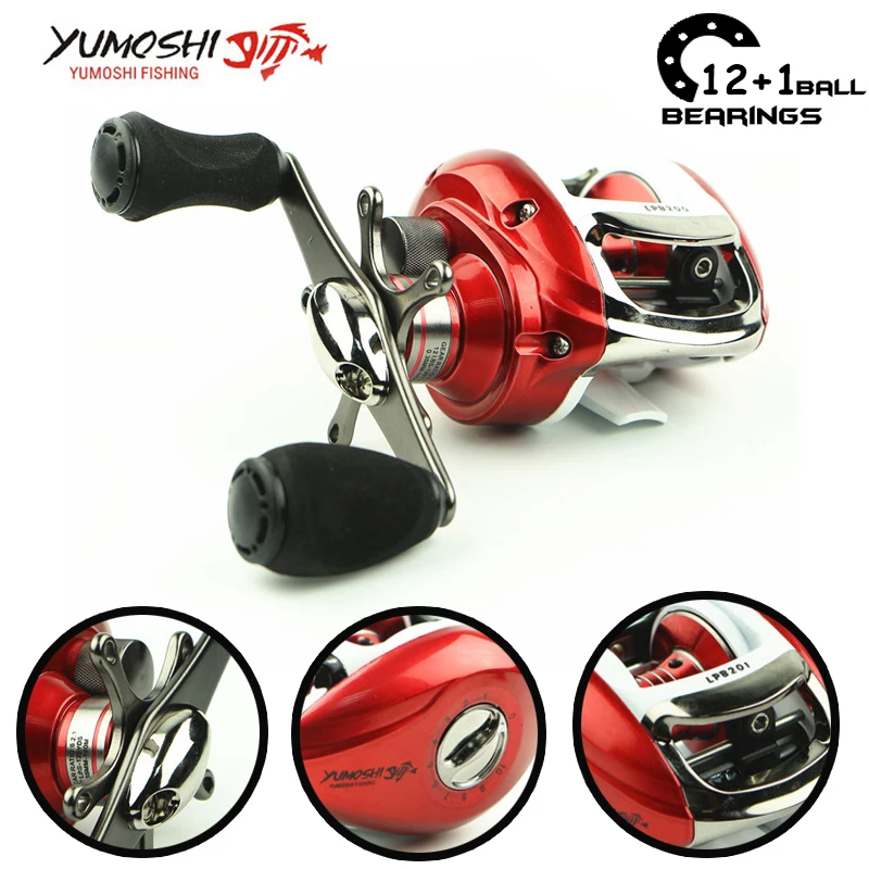 

Yumoshi 12+1BB low profile reel Water drop wheel Feeder Fishing Reels Left right handed Fishing Reel Carretilha de pesca Daiwa