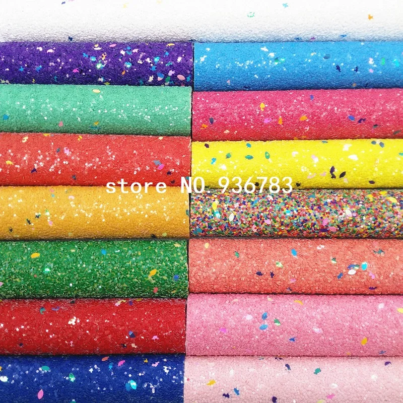 

1PCS A4 SIZE 21X29cm Synthetic Leather, Neon Chunky Glitter Leather For Bow DIY handbags shoes MK068A