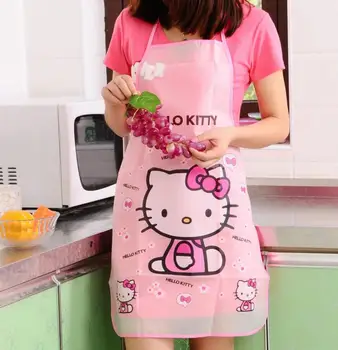 

New Fishion lovely Hello Kitty Apron Kitty Transparent Water And Oil Proof Apron