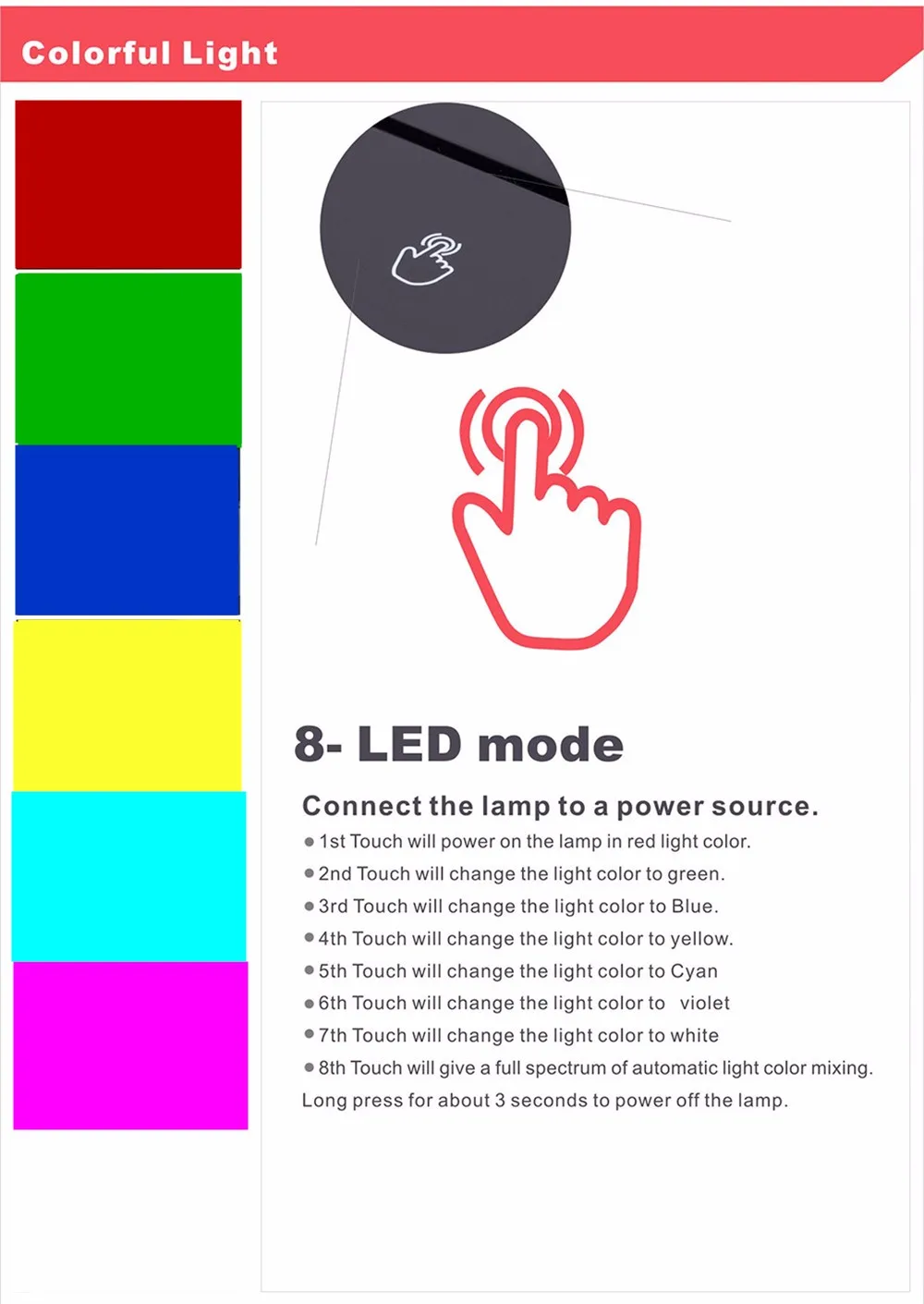 Decoração de Parede Controle Remoto Toque Cores Amor nó 3d Night Light Criativo Acrílico Ilusão Lâmpada Mesa Usb ou 7 14 Luzes e Iluminação