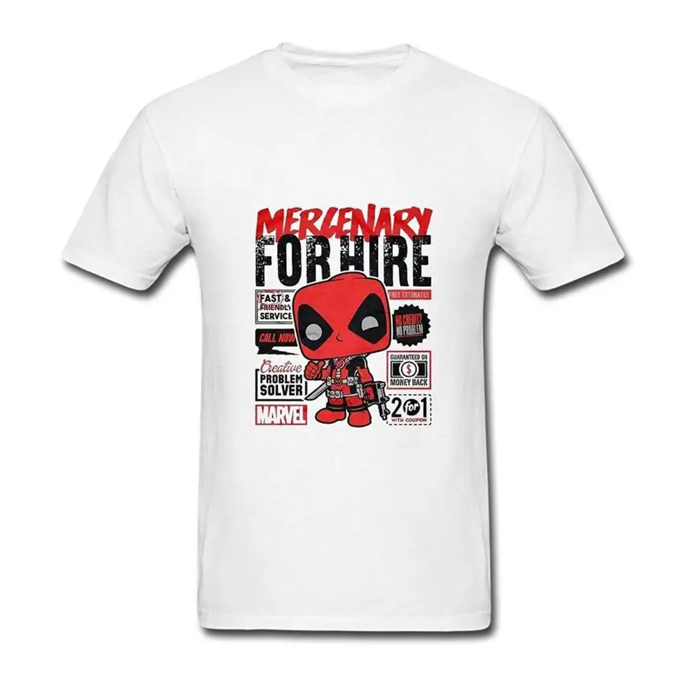Напечатаны Футболки Забавный Tee Crew Neck Men Deadpool Прокат Искусства Регулярные