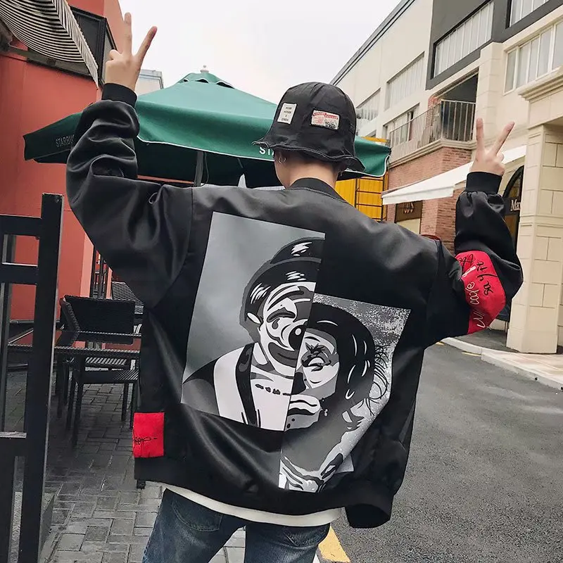 

Mr.nut men's spring and autumn 2019 new clown jacket Korean version of the trend of stitching asymmetric jacket